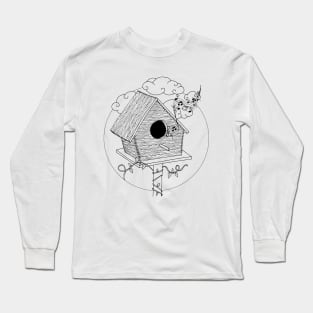 Bird's house: The Singer - Black outline only Long Sleeve T-Shirt